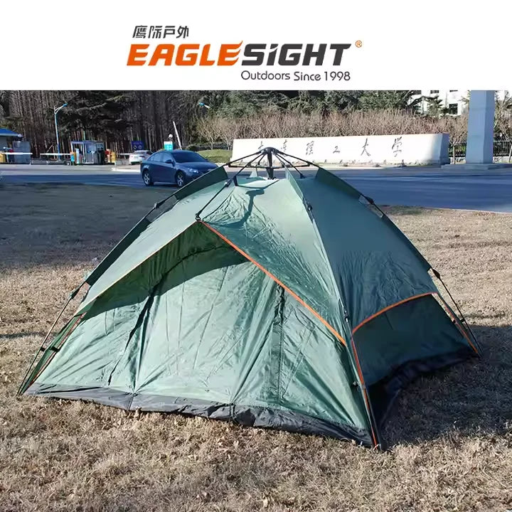 Custom Model Portable Silver Rubber Thickened Rainproof Outdoor Folding Camping Tent Quick Opening Beach Tent-Made Oxford Fabric