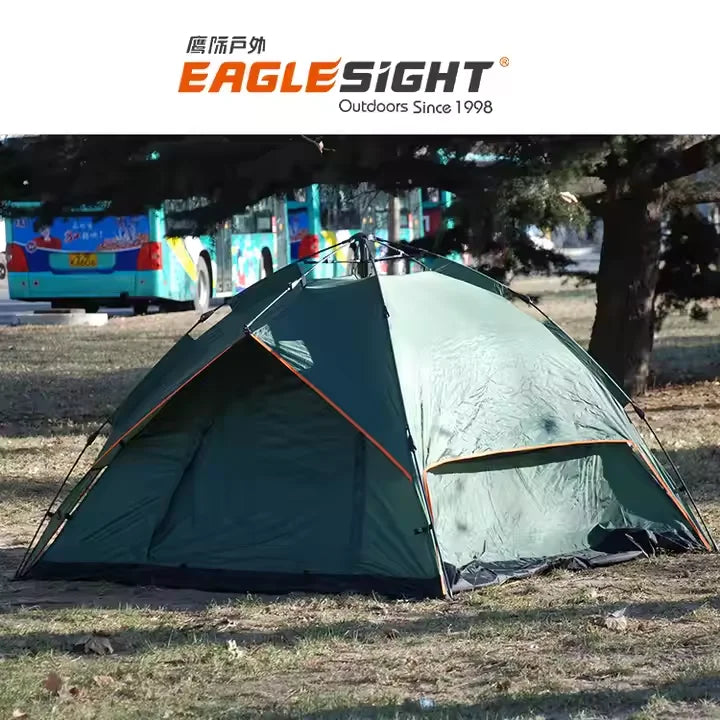 Custom Model Portable Silver Rubber Thickened Rainproof Outdoor Folding Camping Tent Quick Opening Beach Tent-Made Oxford Fabric