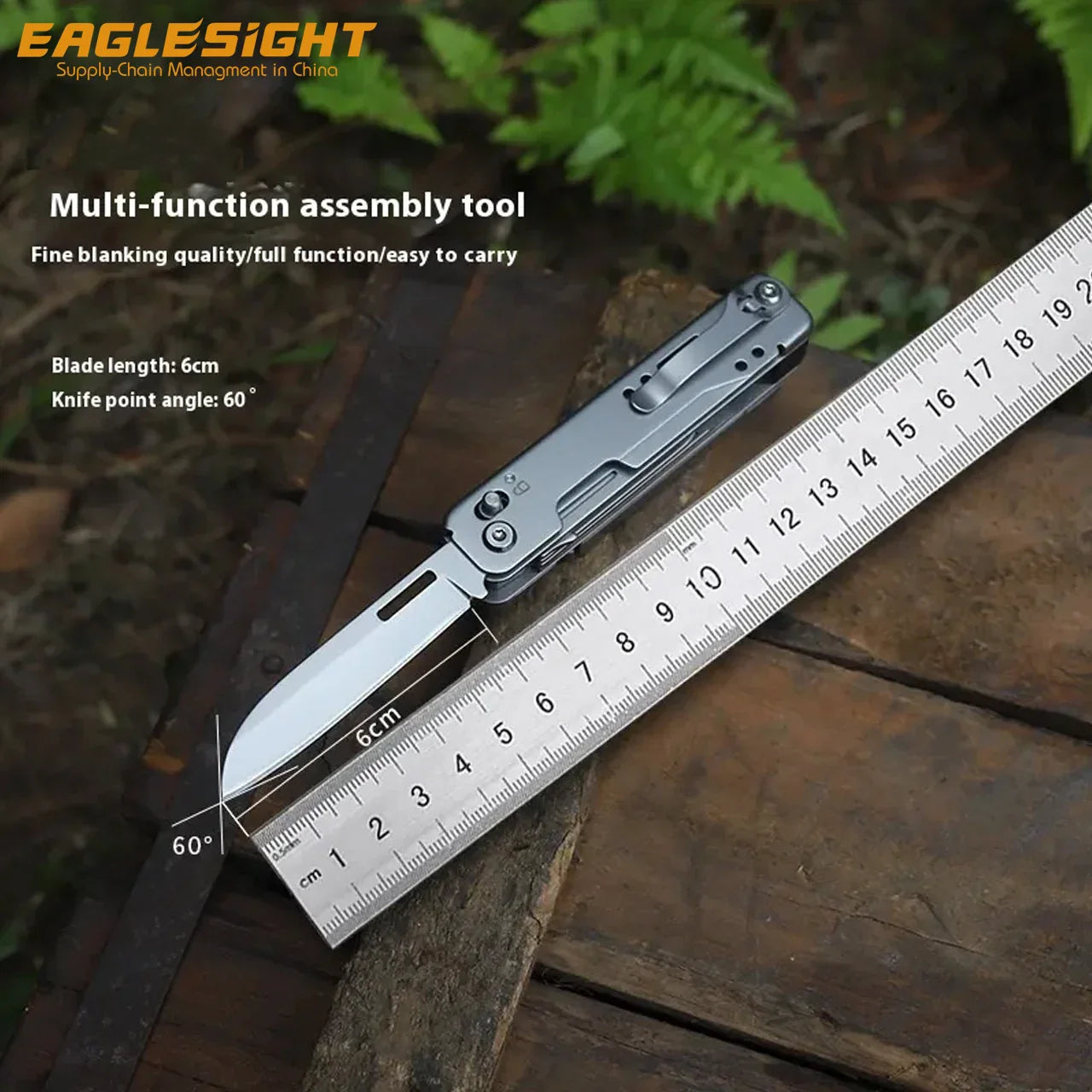 Outdoor Camping Multifunctional Detachable EDC Combination Knife Scissors Personalized Outdoor Foldable Multi-Purpose Tool