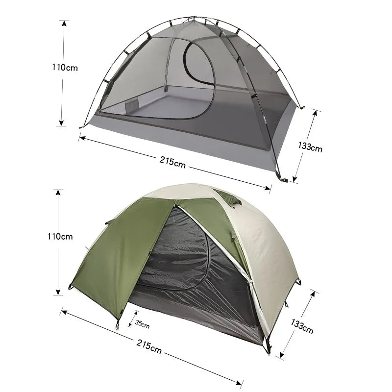 Lightweight Double-Layer Rainproof and Windproof Outdoor Camping Tent Thickened Mountaineering Tent for Cross-Border Use