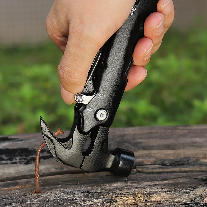 Multifunctional Clamp Hammer Personalized Outdoor Emergency Rescue Foldable Tool for Camping Hiking Tours and Other Activities