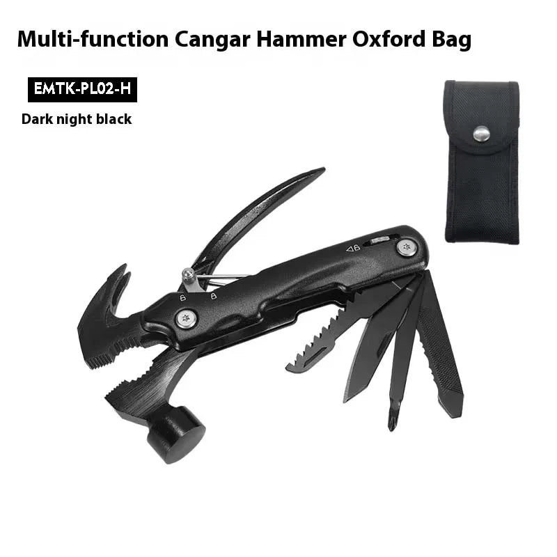 Multifunctional Clamp Hammer Personalized Outdoor Emergency Rescue Foldable Tool for Camping Hiking Tours and Other Activities