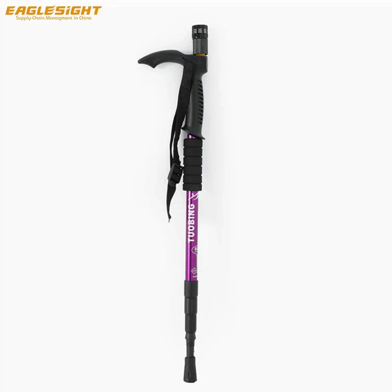 Aluminum Trek Pole Aluminum 6061 Folding Trekking Pole with LED Light Weight Trekking Pole 60 ~ 110 Cm EVA Hiking 4g Smart Cane