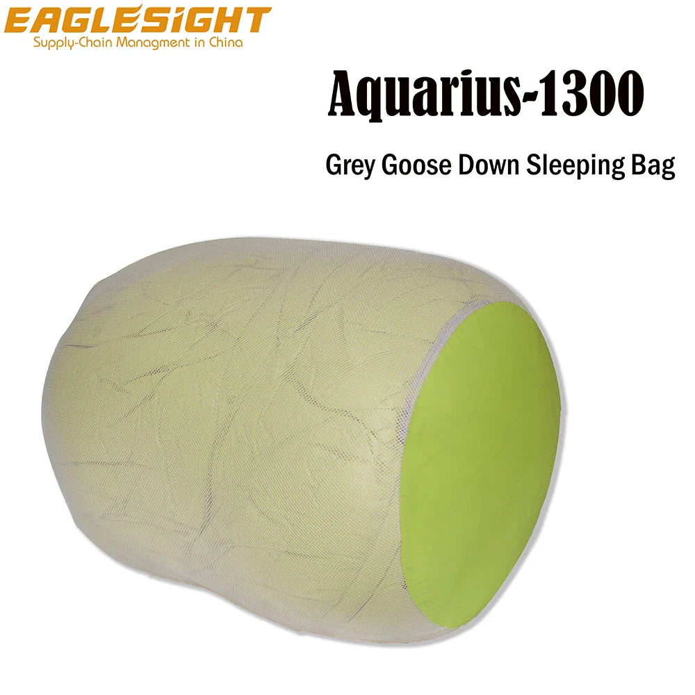 Goose Down Sleeping Bag Water Repellent Ripstop Nylon with 1300 g Goose Down Fill Winter Sleeping Bag for Extremely Cold Weather