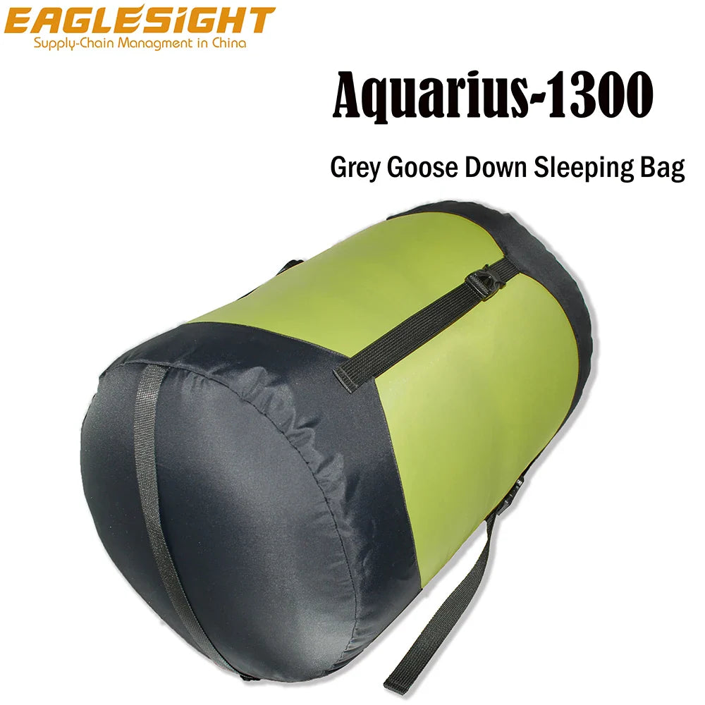 Goose Down Sleeping Bag Water Repellent Ripstop Nylon with 1300 g Goose Down Fill Winter Sleeping Bag for Extremely Cold Weather