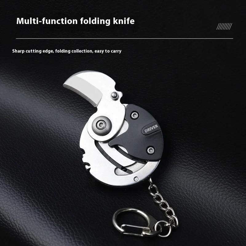 Personalized Round Coin Knife & Multifunctional Mini Folding Screwdriver Stainless Steel Unboxing Tool with Unique Design