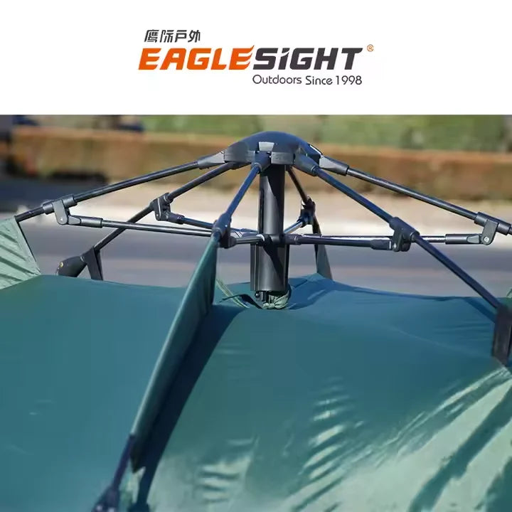Custom Model Portable Silver Rubber Thickened Rainproof Outdoor Folding Camping Tent Quick Opening Beach Tent-Made Oxford Fabric