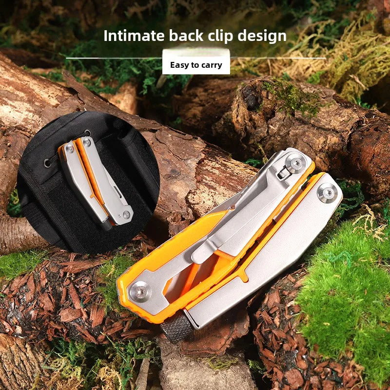 Outdoor Multifunctional Stainless Steel Swiss Knife EDC Foldable Tip Tool with Screw Combination Knife