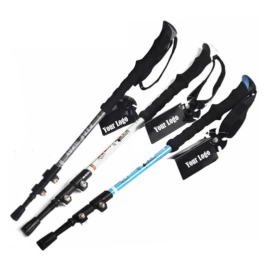 Trekking Pole Light Hiking Walking Camping Telescopic Carbon Fiber Best Selling Outdoor EVA Tripod Baton 3 Pieces 3 Sections 135