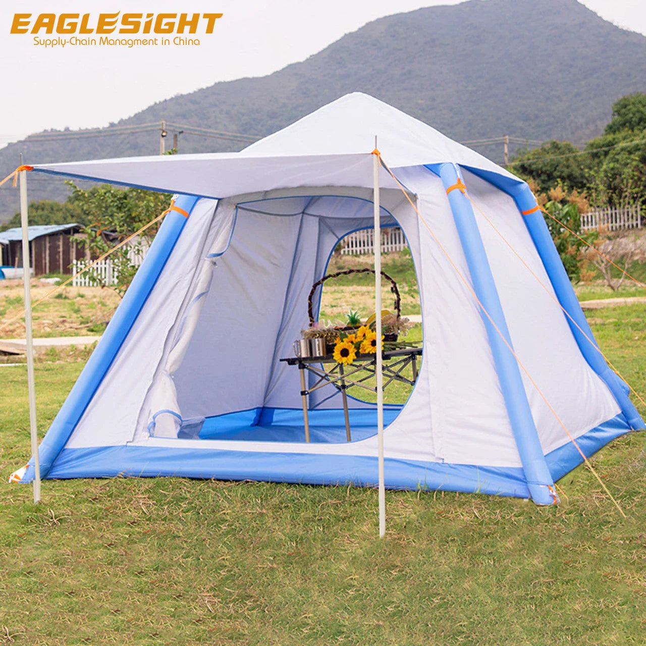 Low-priced Inflatable Camping Tents 3 4 Person Fully Automatic Quick Open One-piece Portable Folding Family Beach Tent for Sale
