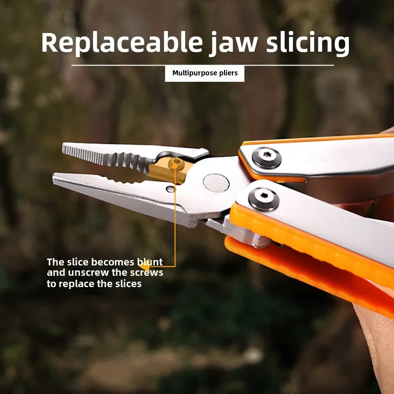 Outdoor Multifunctional Stainless Steel Swiss Knife EDC Foldable Tip Tool with Screw Combination Knife