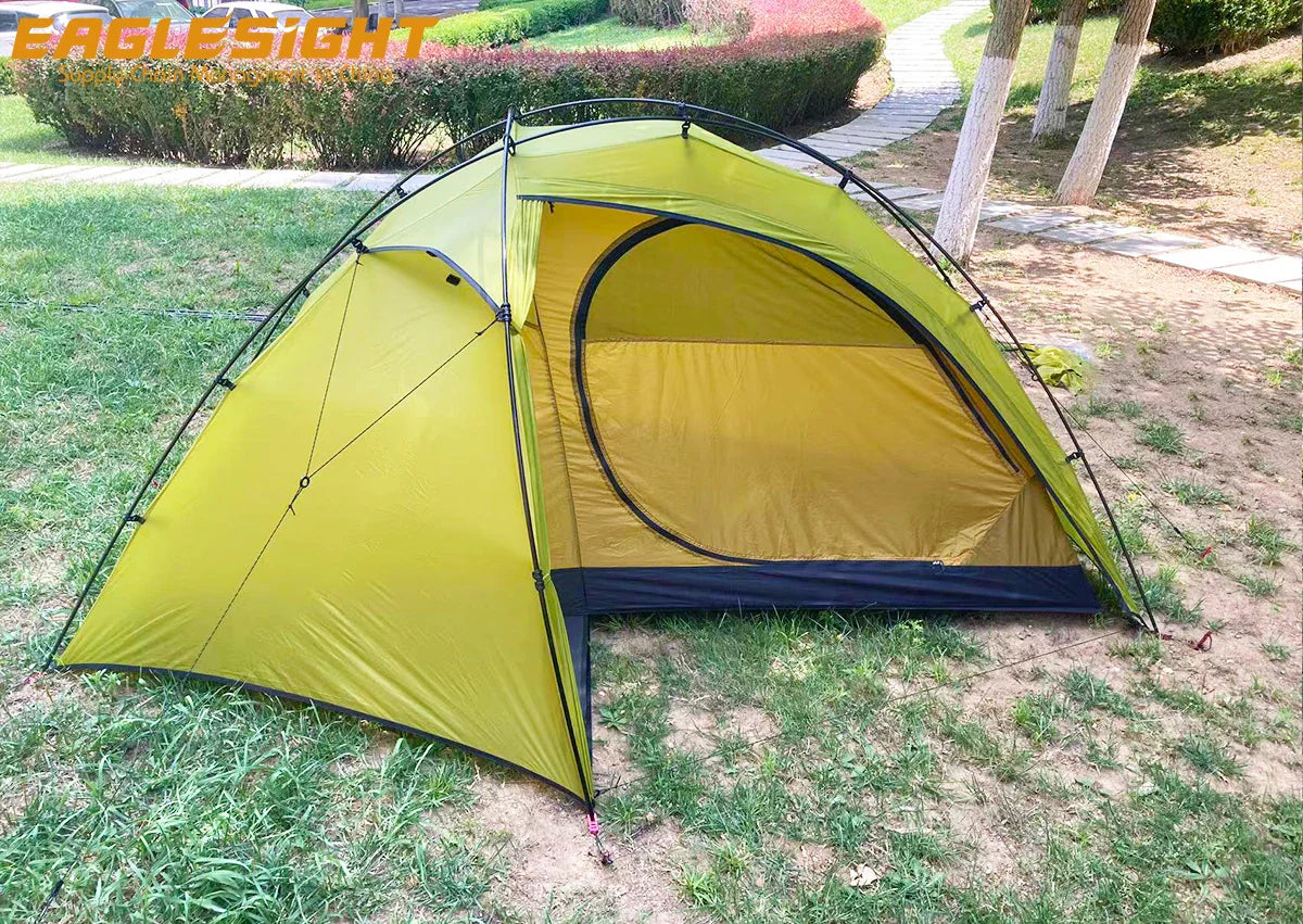 1.2KG 1 Person Ultralight Tent 15D Nylon Carbon Aluminium Pole Waterproof Outdoor Camping Hiking Mountaineering Backpacking Tent