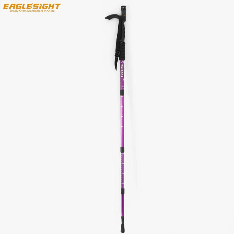 Aluminum Trek Pole Aluminum 6061 Folding Trekking Pole with LED Light Weight Trekking Pole 60 ~ 110 Cm EVA Hiking 4g Smart Cane