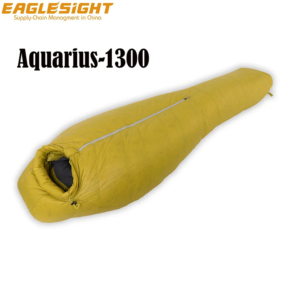 Goose Down Sleeping Bag Water Repellent Ripstop Nylon with 1300 g Goose Down Fill Winter Sleeping Bag for Extremely Cold Weather