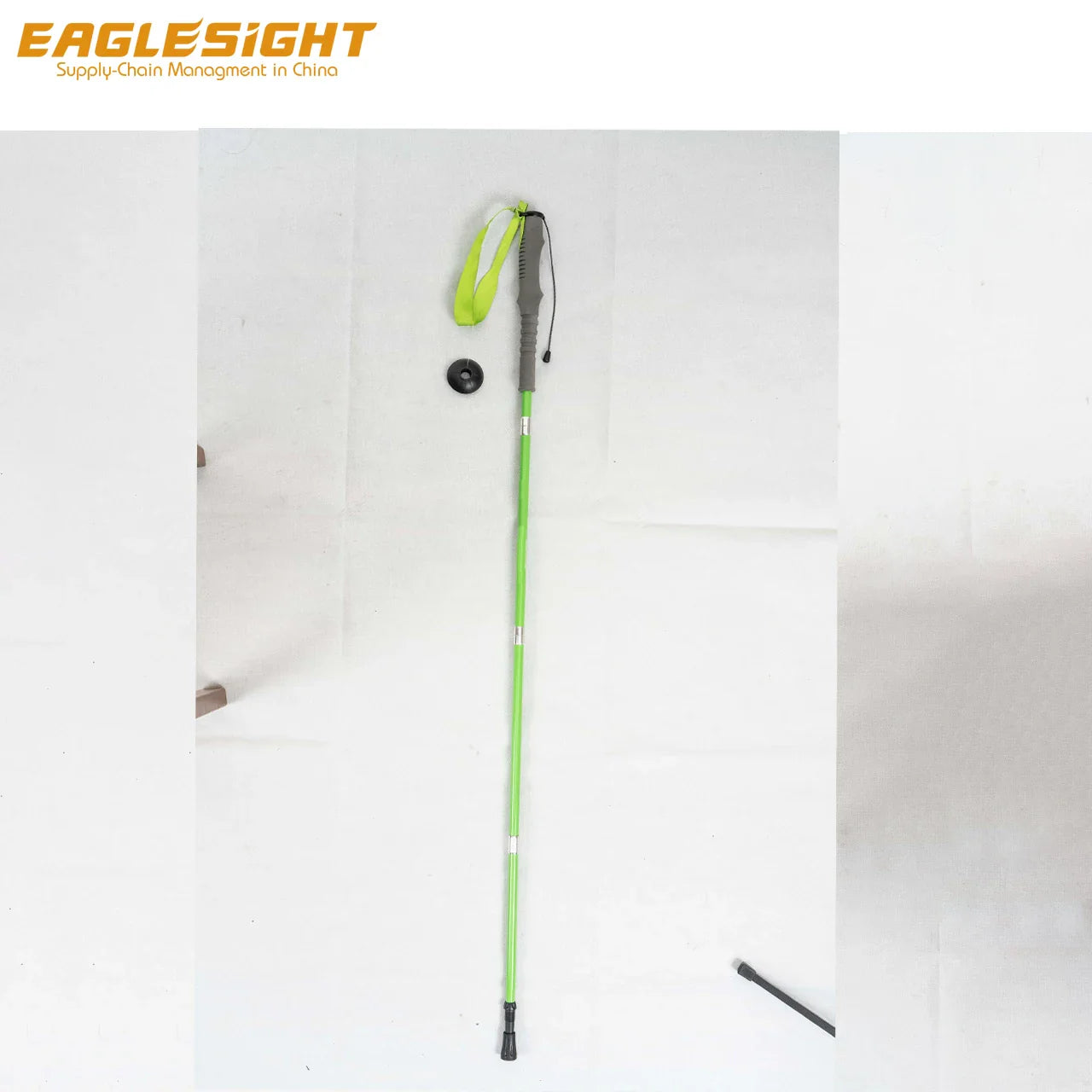 Customized 7075 Aluminum EVA Grip Retractable Hiking Poles with Iron Stick Tip for Outdoor Mountaineering Camping and Hiking