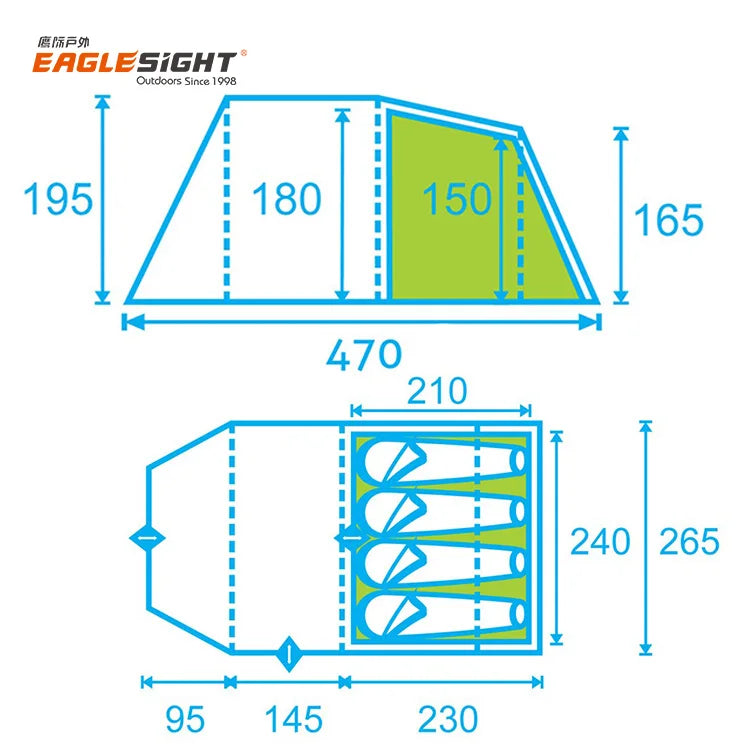 Outdoor 4 Person Luxury Inflatable Camping Tent Big Waterproof PVC Oxford Canvas and Cotton Tent for Events and Campouts