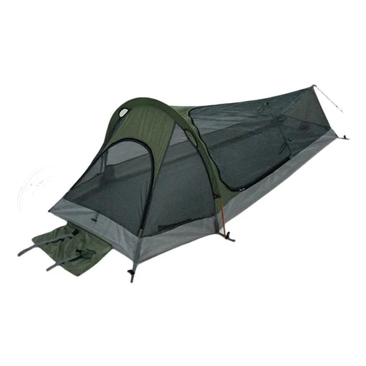 Bivy Tent for 1 Man Ultralight Green Waterproof Nylon Ripstop Bivy Tent for 1 Person Backpacking Hiking Field Game Mountain Camp