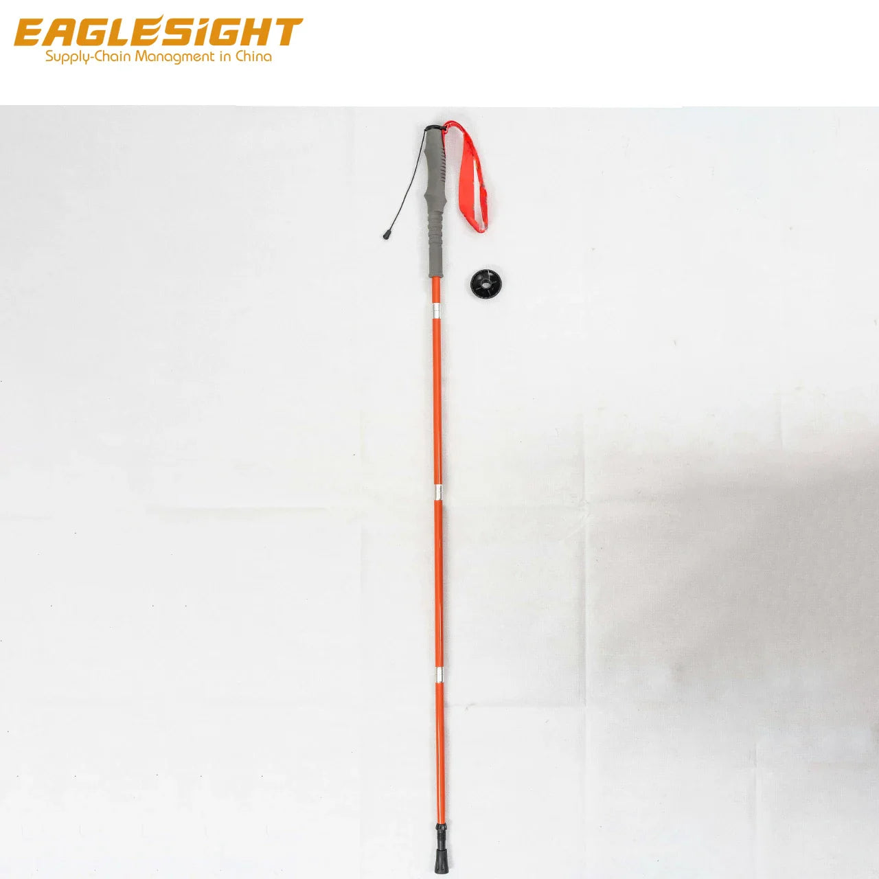Customized 7075 Aluminum EVA Grip Retractable Hiking Poles with Iron Stick Tip for Outdoor Mountaineering Camping and Hiking