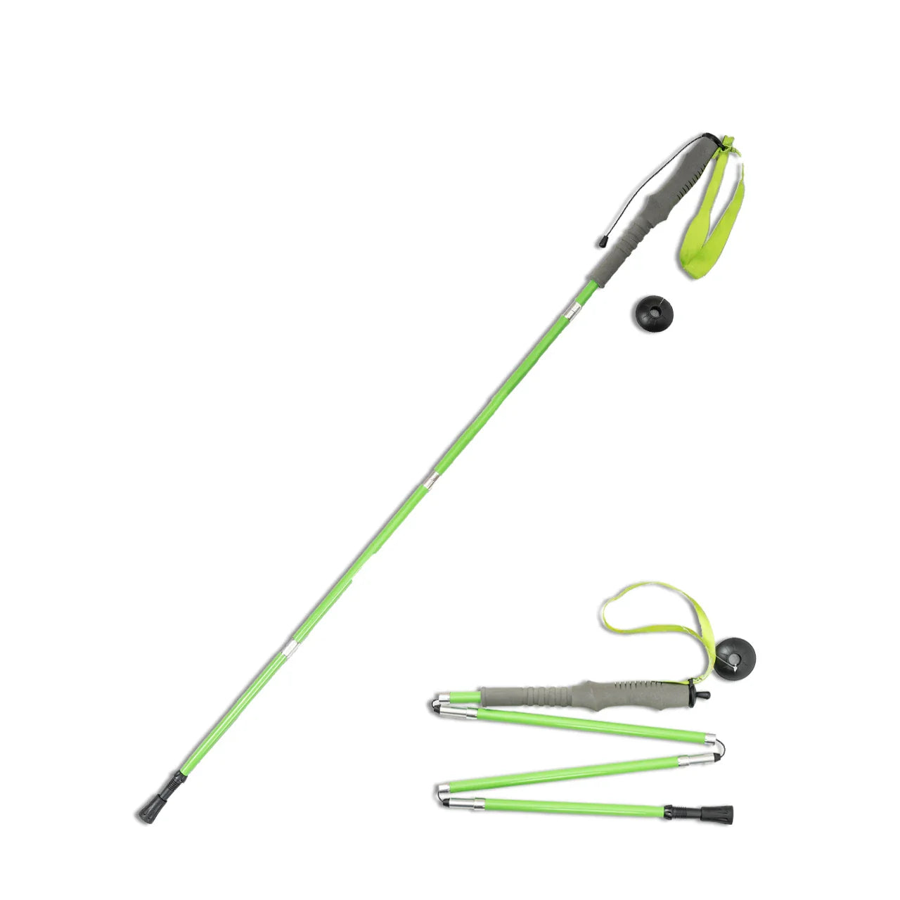 Customized 7075 Aluminum EVA Grip Retractable Hiking Poles with Iron Stick Tip for Outdoor Mountaineering Camping and Hiking