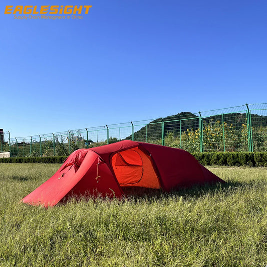 Ultra-Light 4-Season Camping Tent for 2 Persons Easy Carry with Aluminum Poles Mesh Fabric Straight Bracing Type for Hiking